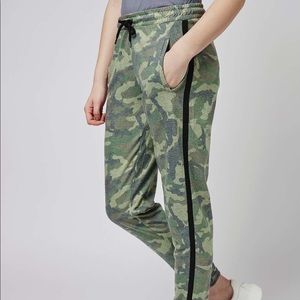 Topshop camo stripe joggers